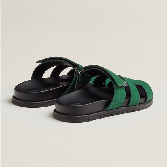 HERMES CHYPRE Vert Électrique SANDALS SIZE 38 - Picture 4 of 4